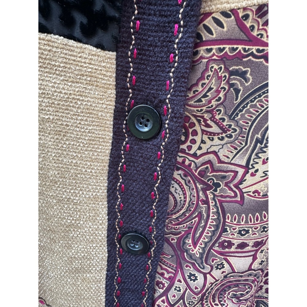 Napa Valley Petite Patchwork Jacket Burnout Velvet Paisley Multi-Texture PM - Picture 6 of 8